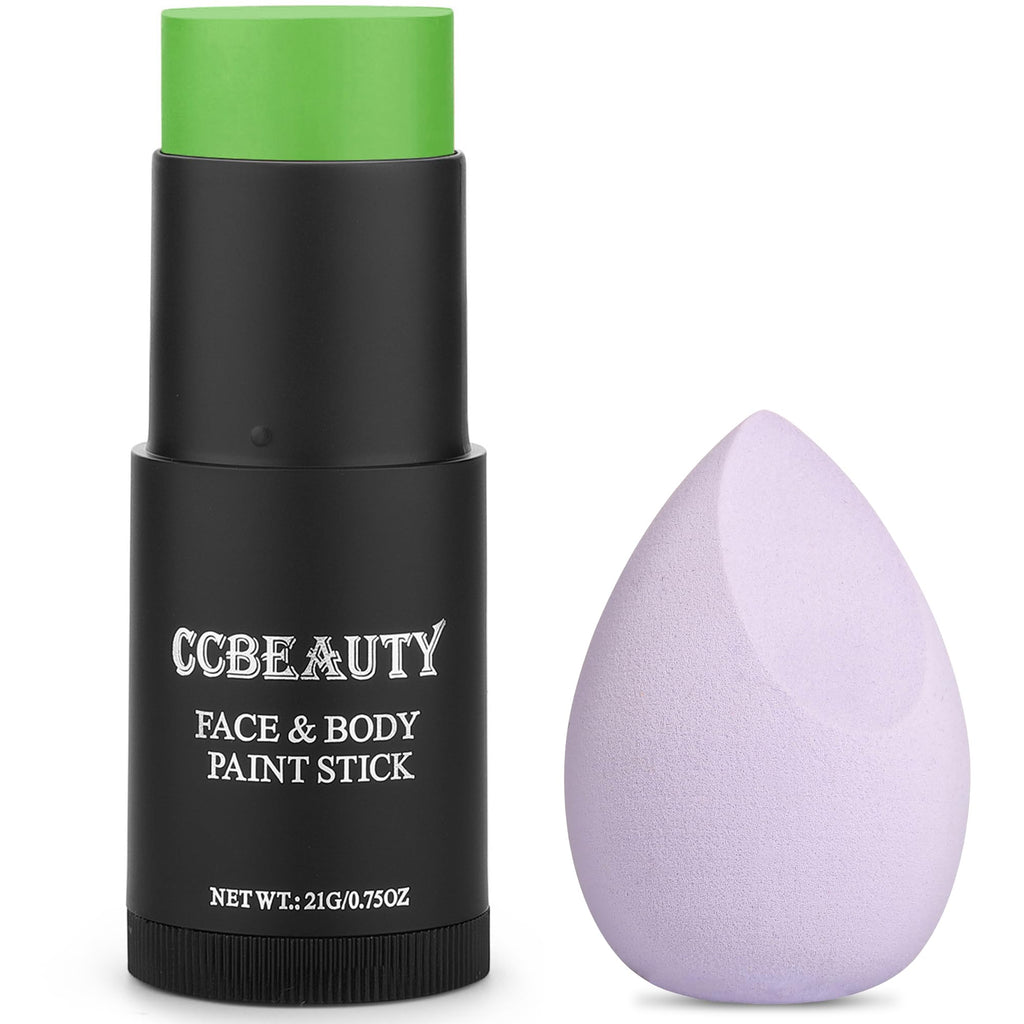 CCbeauty Light Green Witch Face Paint Stick – Non-Toxic SFX Makeup for Halloween & Cosplay