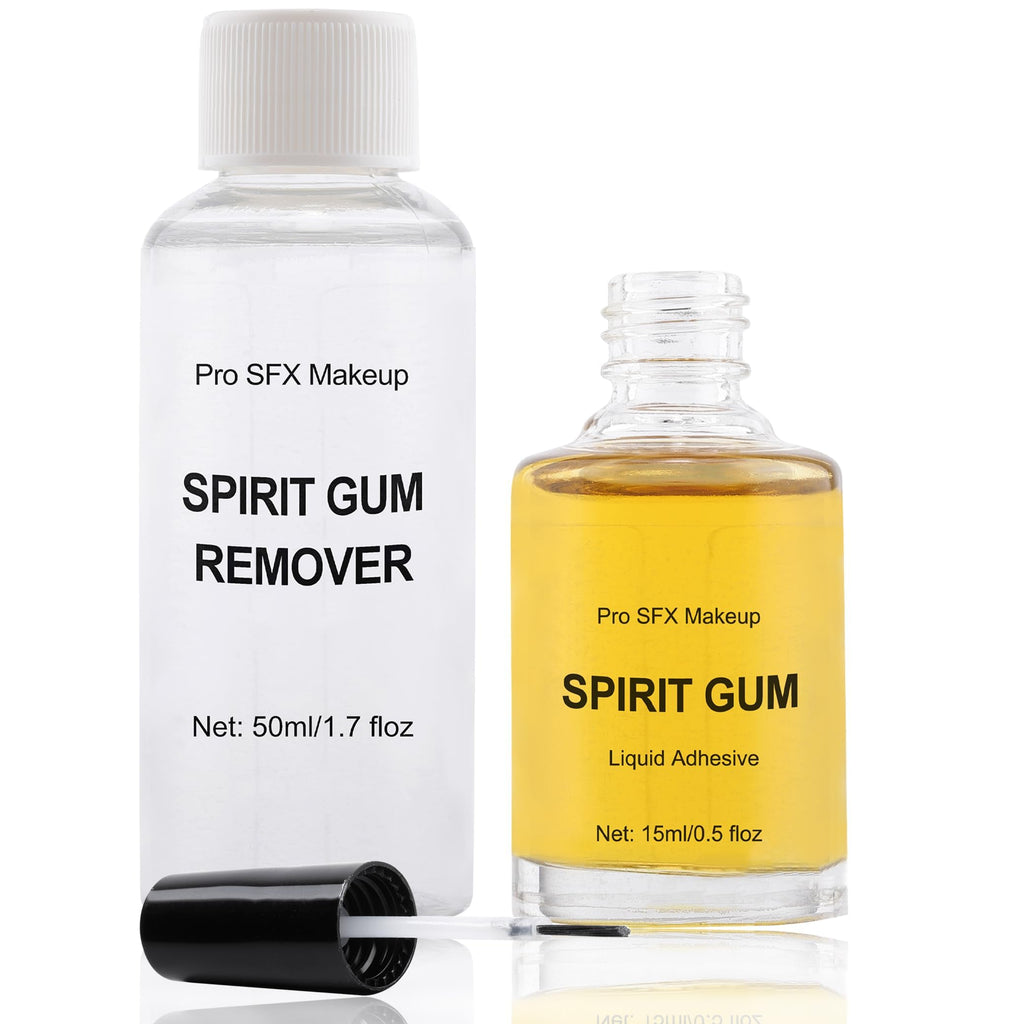 CCbeauty Spirit Gum Adhesive & Remover Kit – 15ml Spirit Gum + 50ml Remover for Bald Caps & Prosthetics