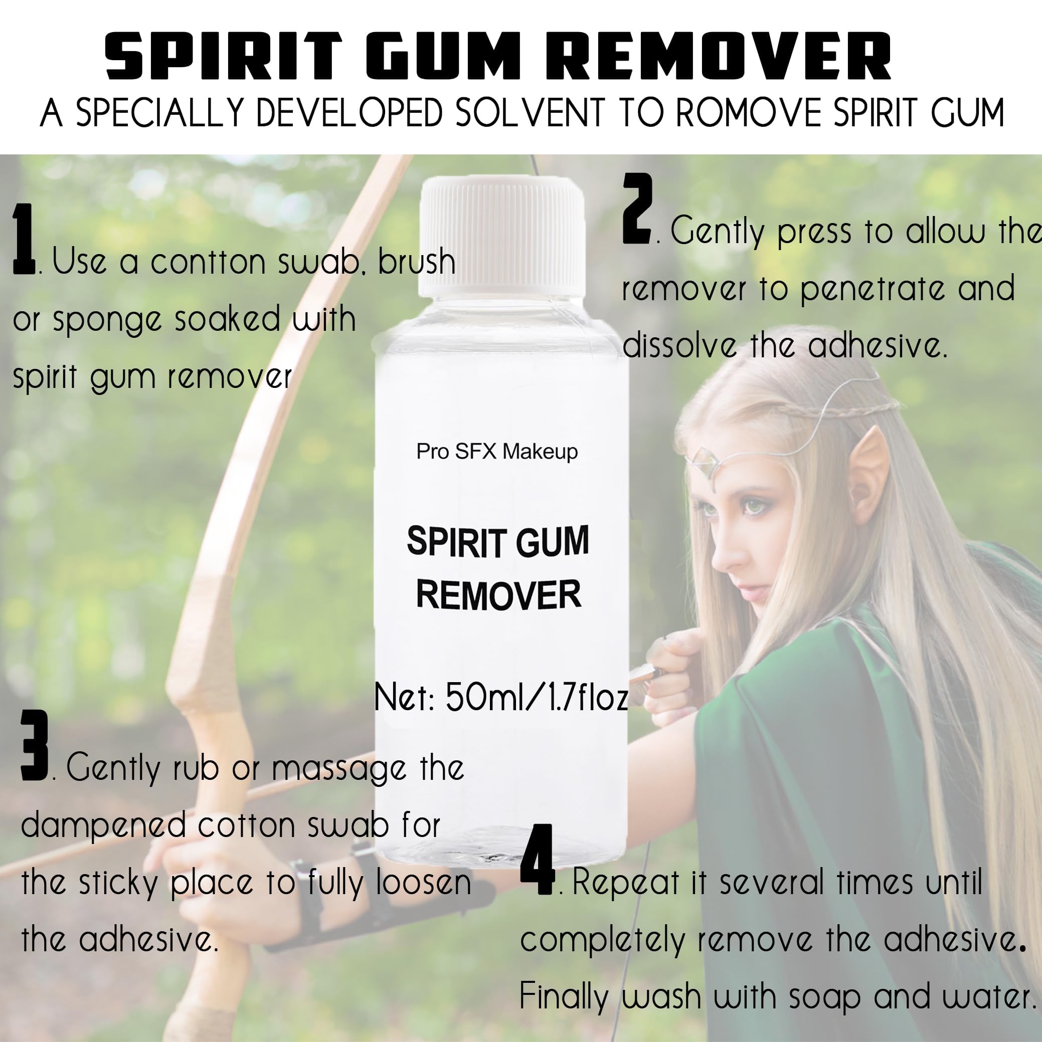 CCbeauty Spirit Gum Adhesive & Remover Kit – 15ml Spirit Gum + 50ml Remover for Bald Caps & Prosthetics