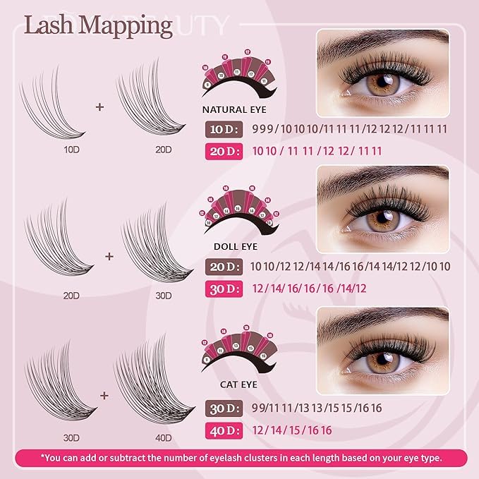 CCODDY Lash Clusters Kit — 600 Pcs Wispy Lashes 10D-60D, D Curl, Bond & Seal for DIY Home Lashes