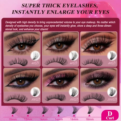 CCODDY Bombshell Plus 570Pcs Fluffy Lash Clusters – 200D Volume, D-Curl, DIY Home Lash Extensions (10–18mm)