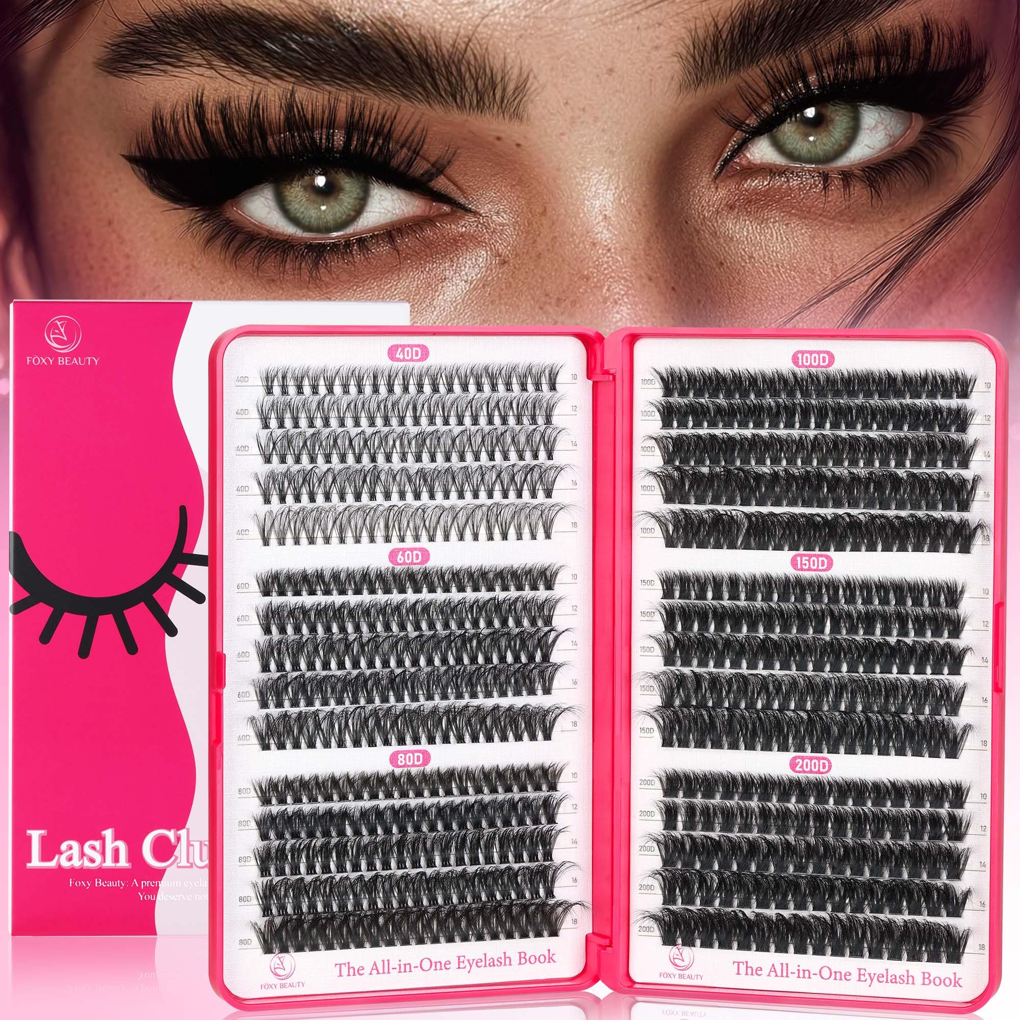 CCODDY Bombshell Plus 570Pcs Fluffy Lash Clusters – 200D Volume, D-Curl, DIY Home Lash Extensions (10–18mm)