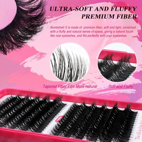 CCODDY Bombshell X Lash Clusters Kit – 5D Mink, 480Pcs, Glue & Tools