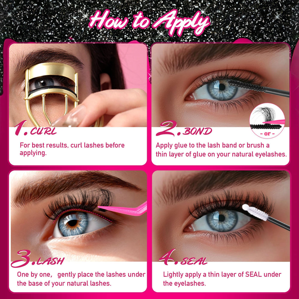 CCODDY Fluffy Lash Clusters Kit — 640 Pcs, 11-18mm, D Curl Lash Extensions