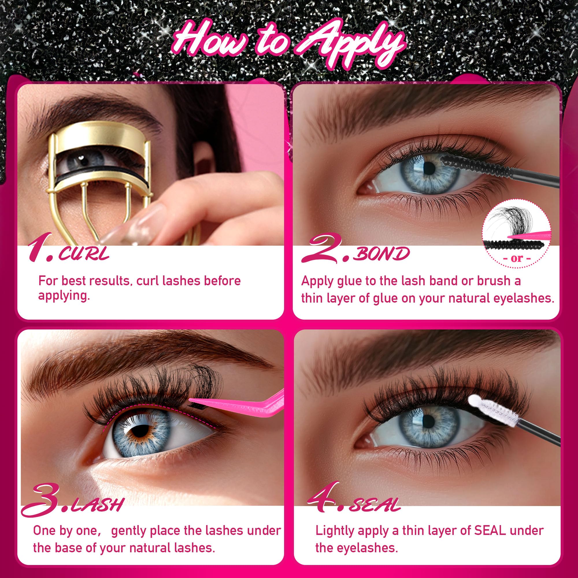 CCODDY Fluffy Lash Clusters Kit — 640 Pcs, 11-18mm, D Curl Lash Extensions