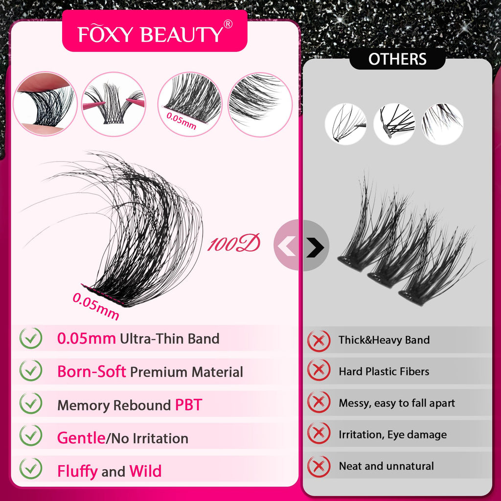 CCODDY Fluffy Lash Clusters Kit — 640 Pcs, 11-18mm, D Curl Lash Extensions