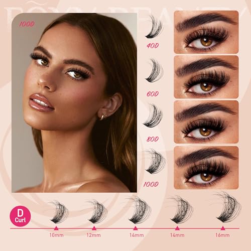 CCODDY Lash Clusters Fluffy Lashes Kit – 40D60D80D100D, D Curl, 10–18mm, Ultra-Thin Band
