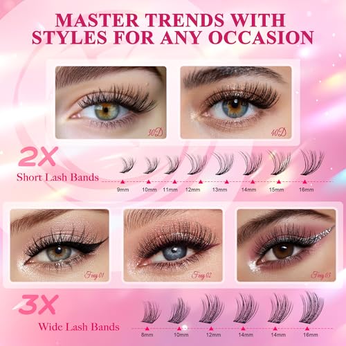 CCODDY Lash Clusters Kit – 536Pcs, D-Curl 8-16mm, DIY Natural Look