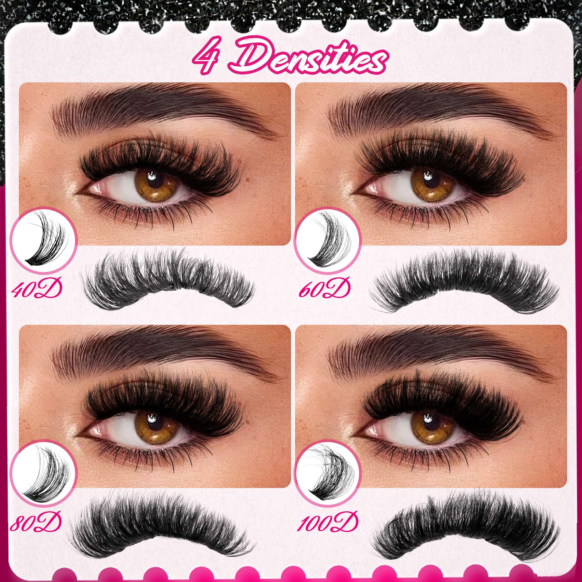CCODDY Fluffy Lash Clusters Kit — 640 Pcs, 11-18mm, D Curl Lash Extensions