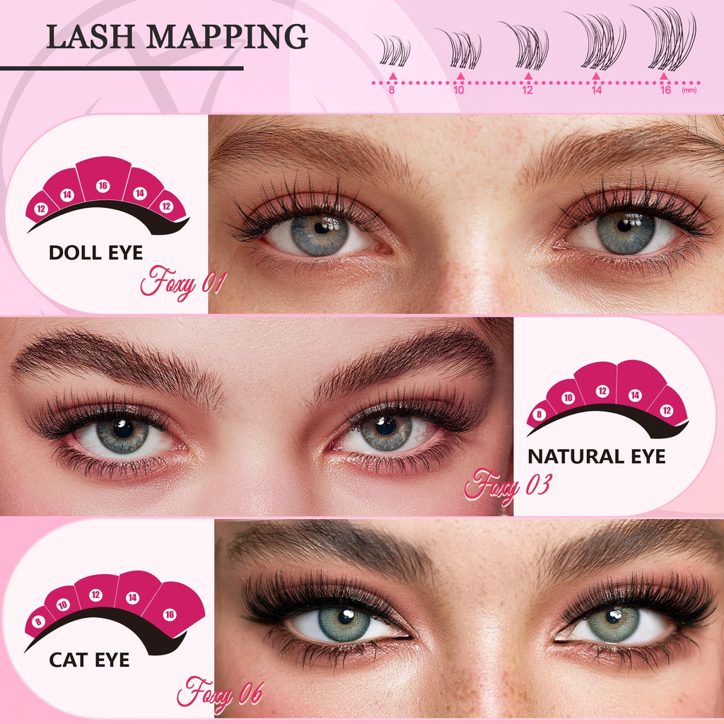 CCODDY Nova Lash Clusters Kit 360 Pcs – Natural Look, 8-16mm DIY Lash Extensions