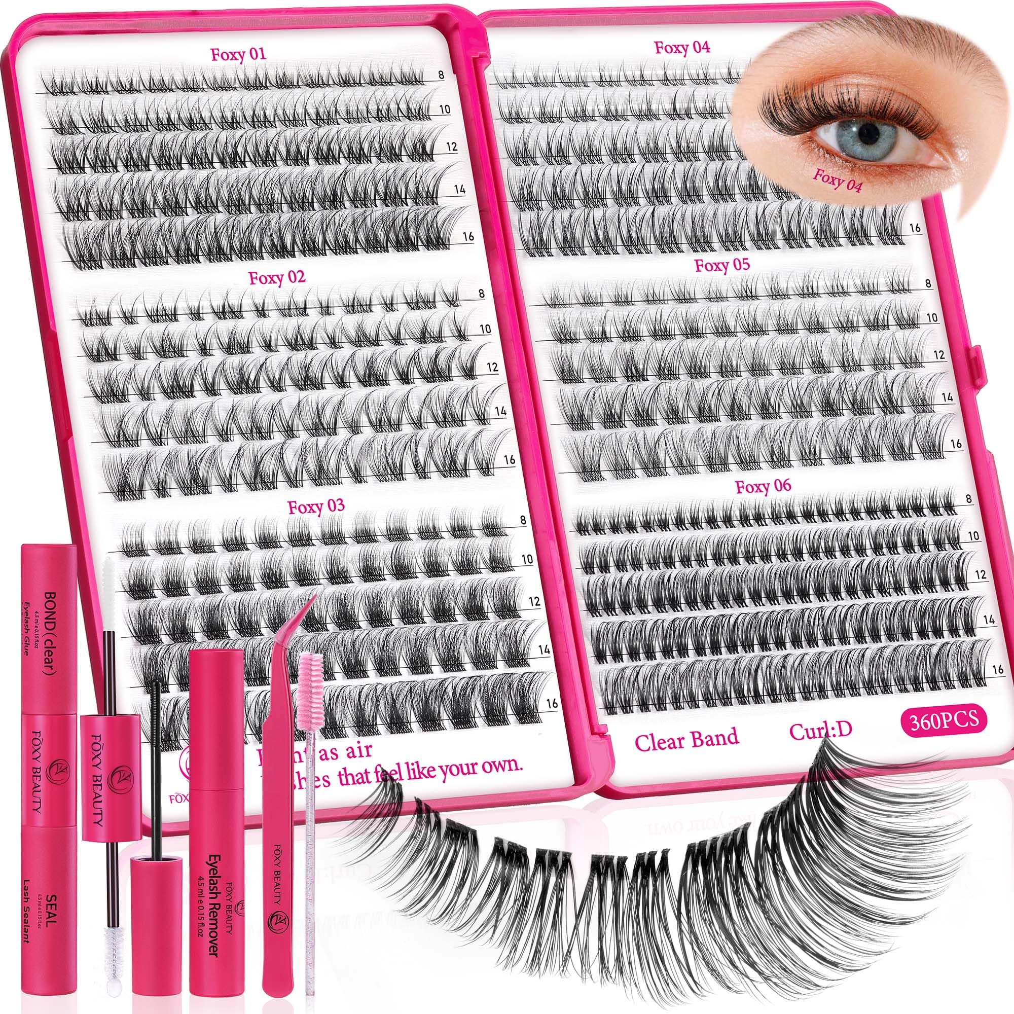 CCODDY Nova Lash Clusters Kit 360 Pcs – Natural Look, 8-16mm DIY Lash Extensions