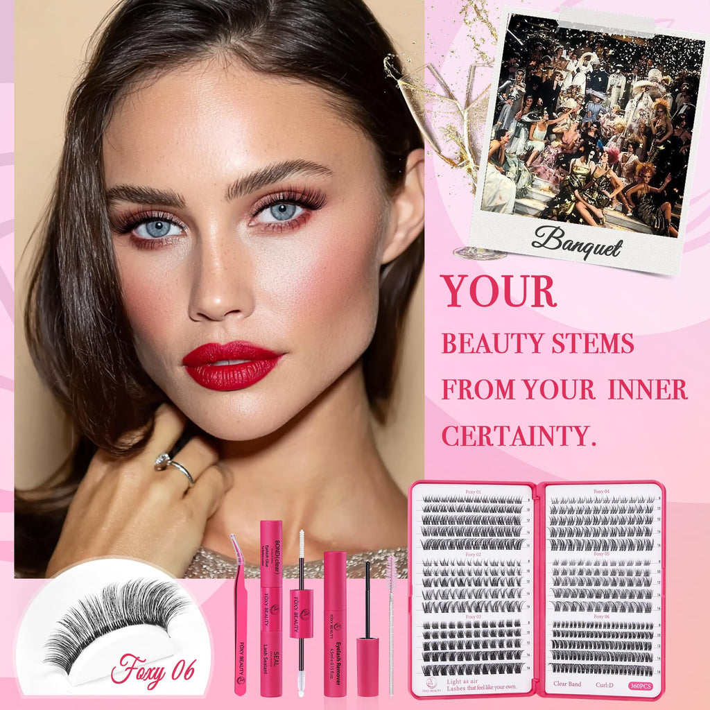 CCODDY Nova Lash Clusters Kit 360 Pcs – Natural Look, 8-16mm DIY Lash Extensions