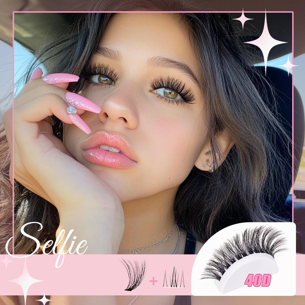 CCODDY Lash Clusters 9-16mm + 5-7mm Bottom Lashes DIY Kit | D Curl 30D-60D