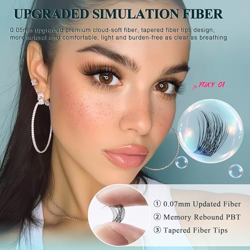 CCODDY Vasa Muse Lash Clusters – Wispy Natural & Manga Spiky, Wide Invisible Band (10–16mm)