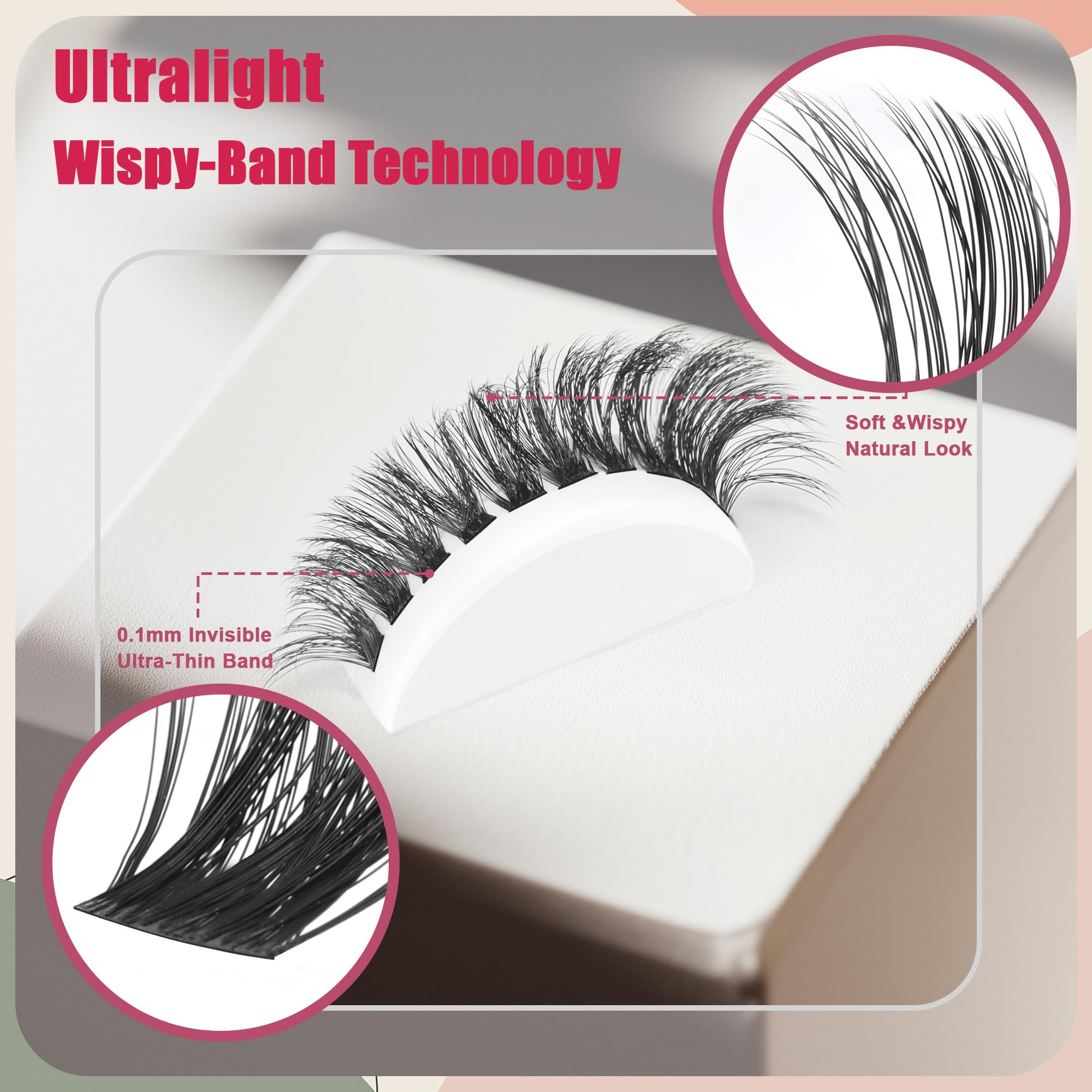 CCODDY Lash Clusters Kit — 600 Pcs Wispy Lashes 10D-60D, D Curl, Bond & Seal for DIY Home Lashes
