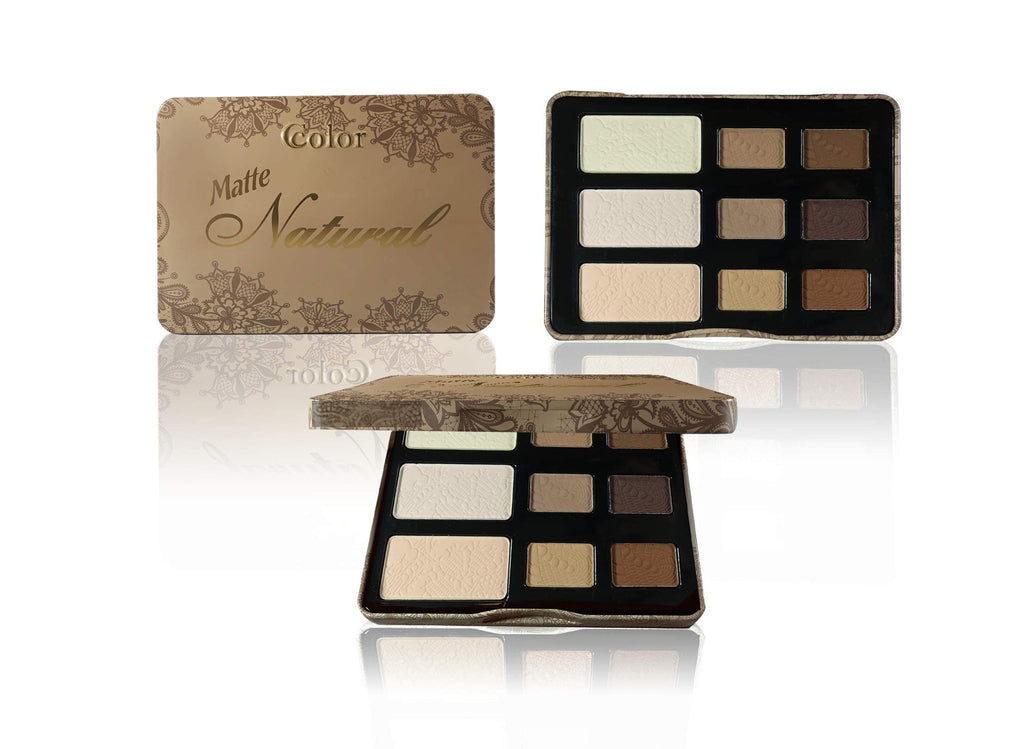 Ccolor Cosmetics - Matte Natural 9-Color Eyeshadow Palette | Neutral Matte Finish, Long-Wearing Pigment