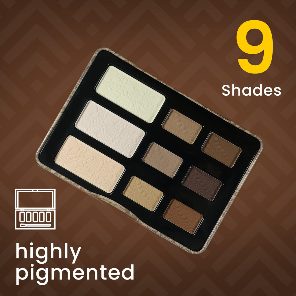 Ccolor Cosmetics - Matte Natural 9-Color Eyeshadow Palette | Neutral Matte Finish, Long-Wearing Pigment