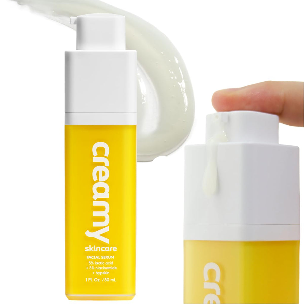 Creamy Skincare Hydrating 5% Serum with 5% Lactic Acid & 5% Niacinamide – Hypskin, For Dry and Dull Skin, 1 fl oz