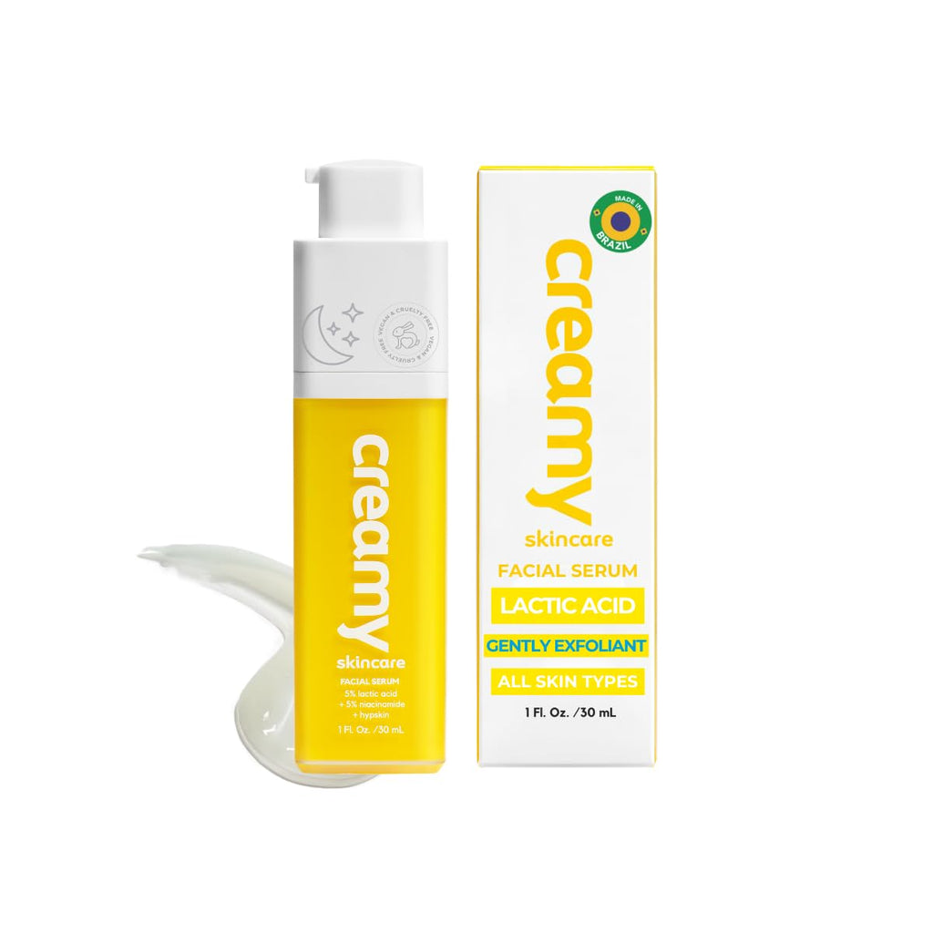 Creamy Skincare Hydrating 5% Serum with 5% Lactic Acid & 5% Niacinamide – Hypskin, For Dry and Dull Skin, 1 fl oz