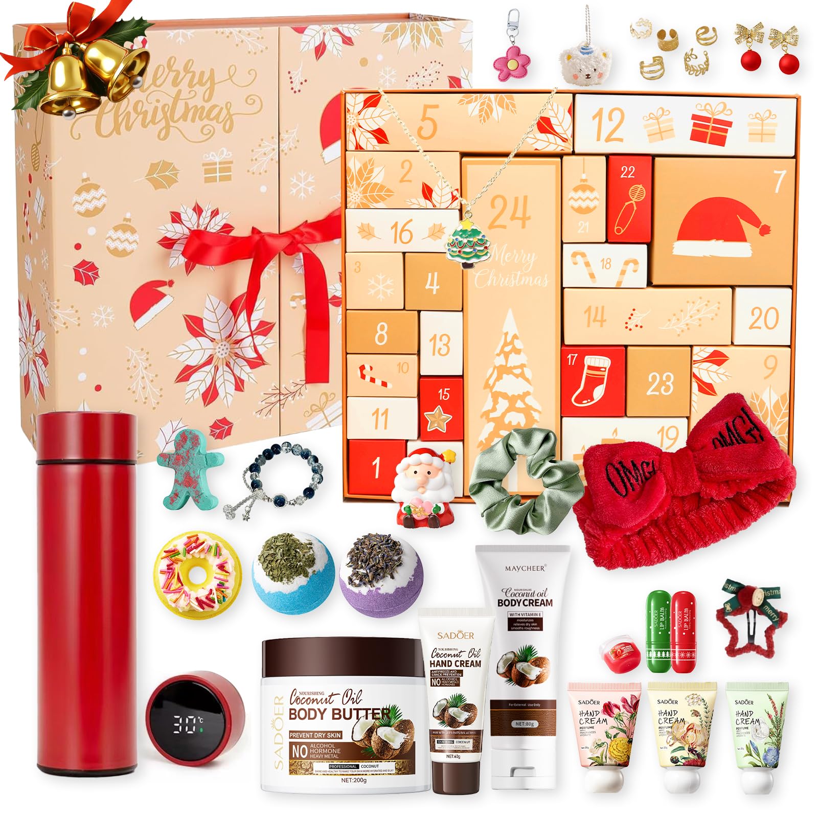 Cdixt Advent Calendar 2025 for Women – 24 Beauty, Bath & Jewelry Surprises