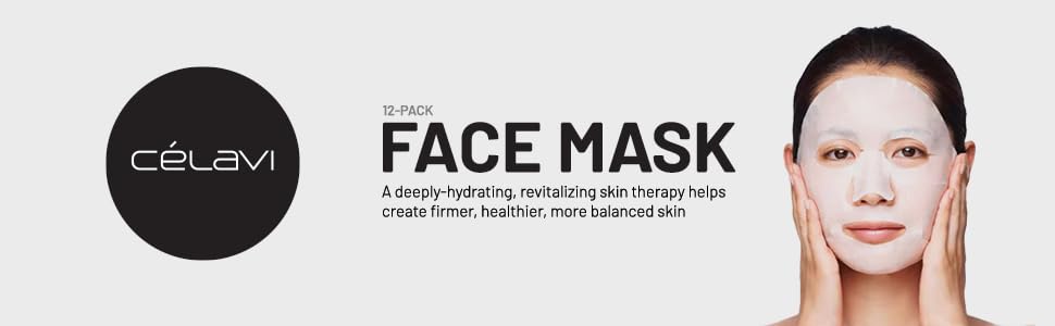Celavi Cosmetics Face Mask Set – 24 K-Beauty Sheet Masks, Made in Korea