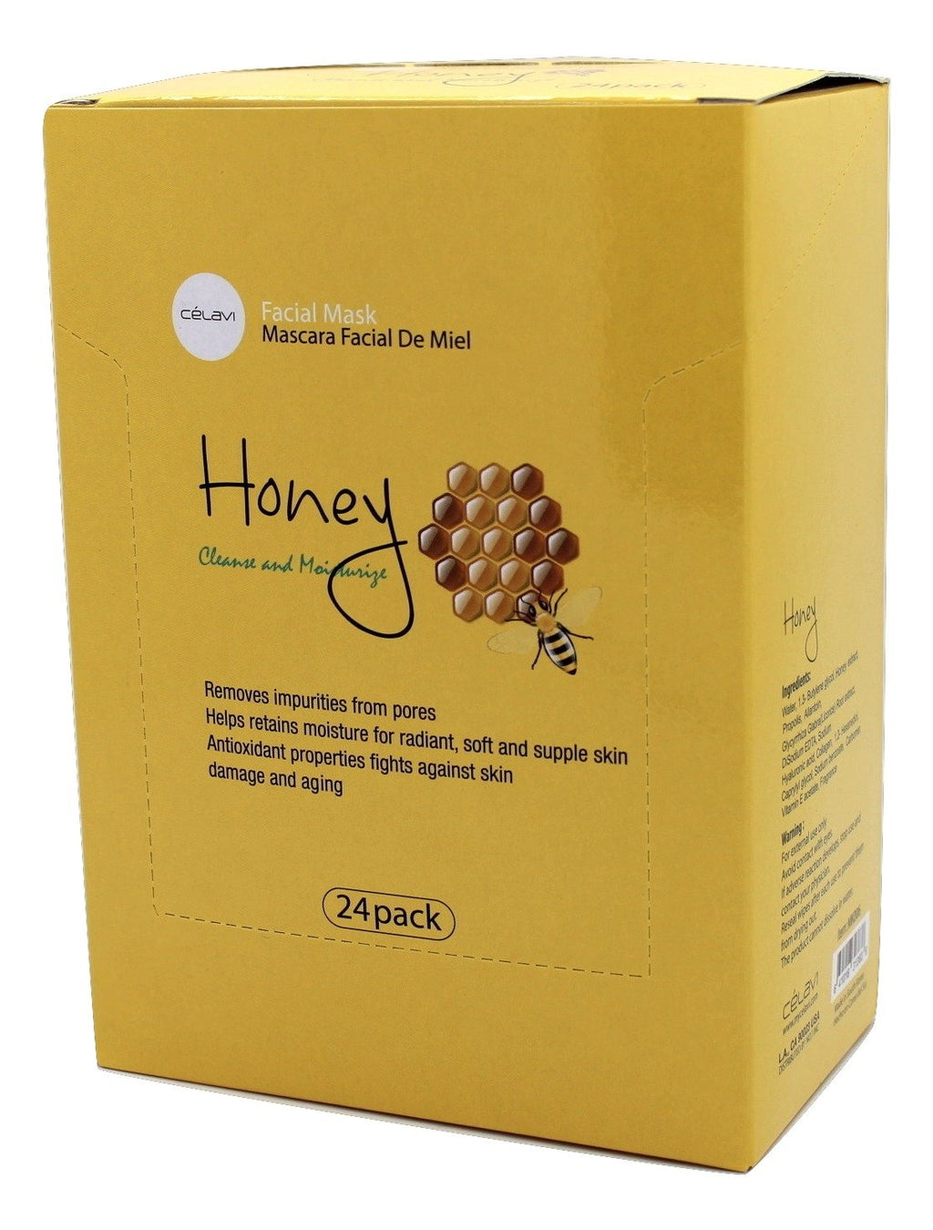 Celavi Essence Honey Facial Mask – Moisturizing Sheet Mask (24 Pack)