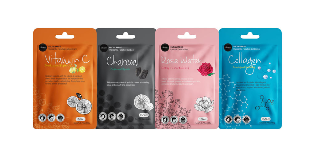 Celavi Cosmetics Face Mask Set – 24 K-Beauty Sheet Masks, Made in Korea