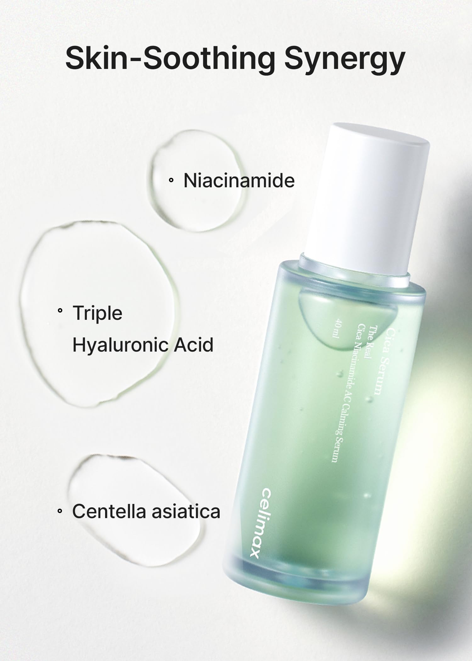 celimax The Real Cica Niacinamide AC Calming Serum 40ml | Hyaluronic Acid for Sensitive Skin