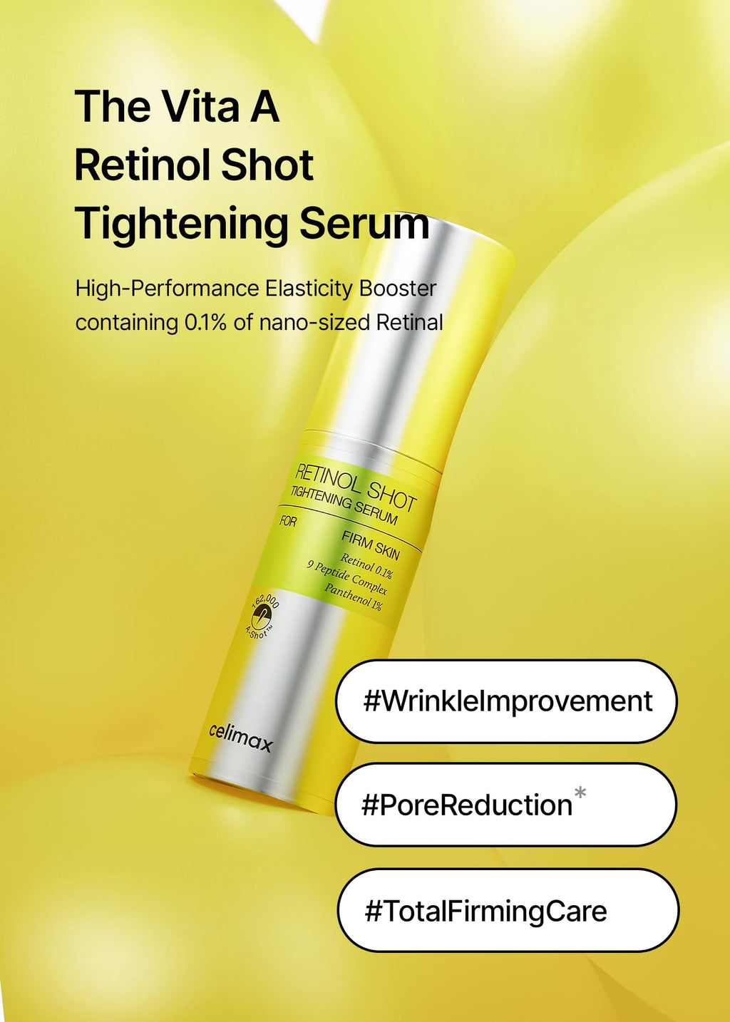 Celimax The Vita A Retinol Shot Tightening Serum | Pure Vitamin A Retinol, Peptide, Pore Minimizer