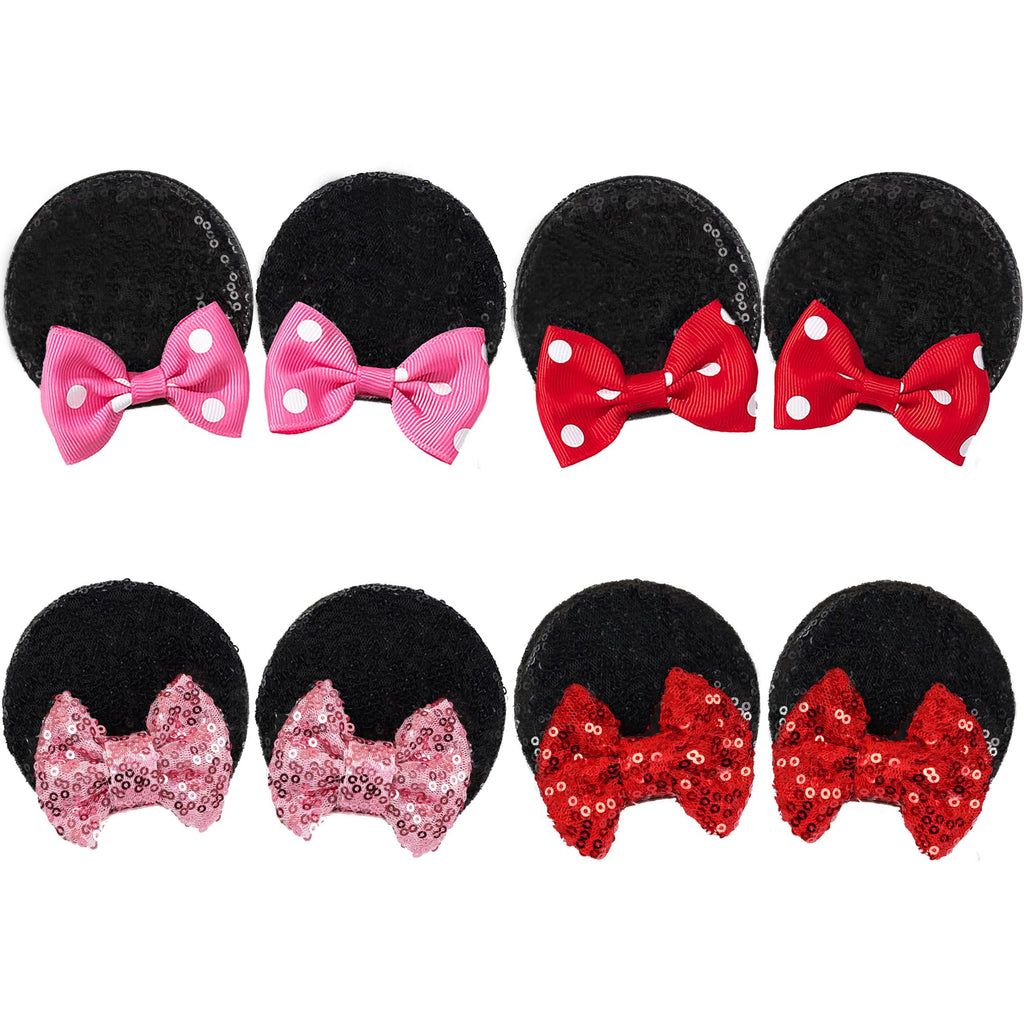 CellElection Mouse Ears Clips – 8-Piece Sequin Mice Ears for Girls