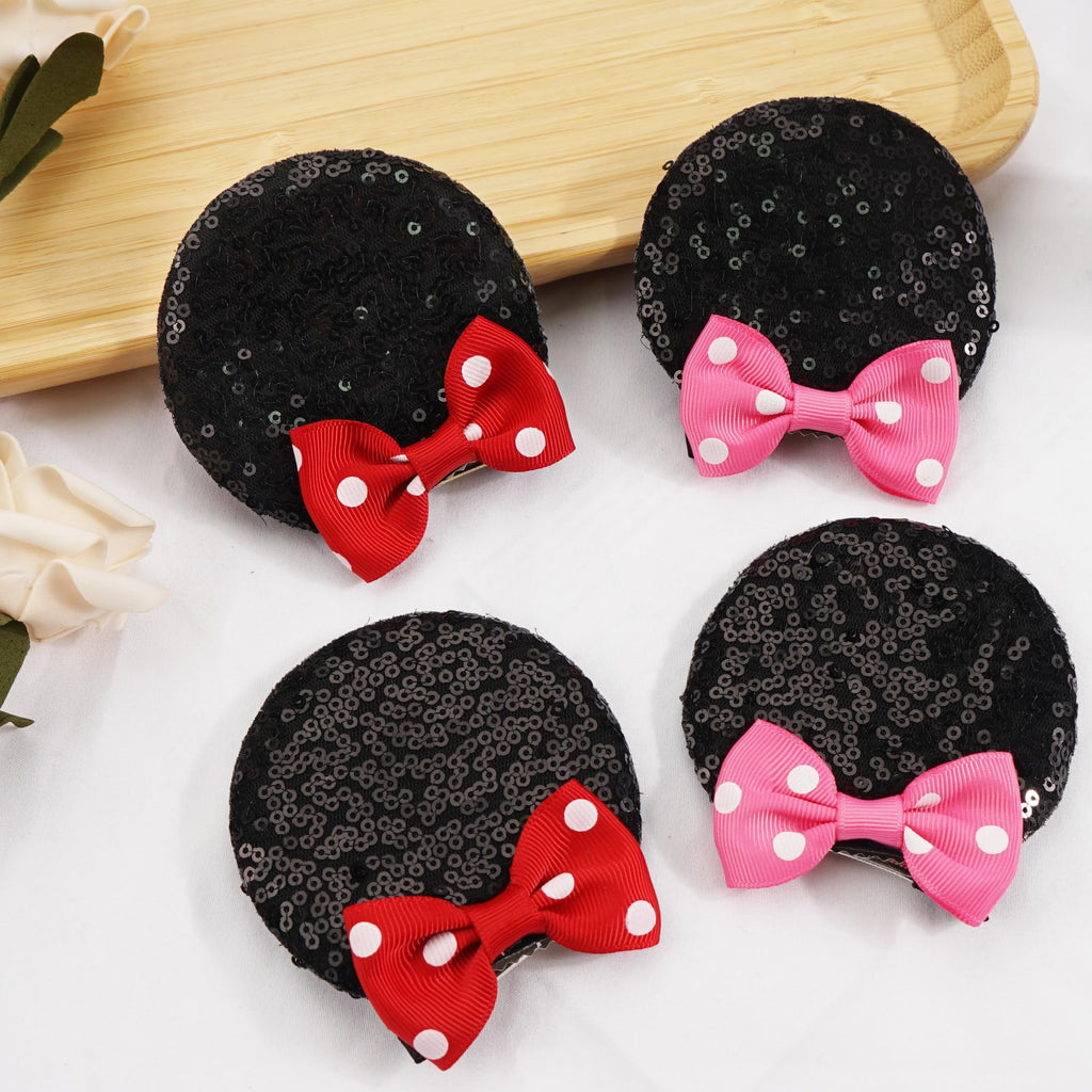 CellElection Mouse Ears Clips – 8-Piece Sequin Mice Ears for Girls