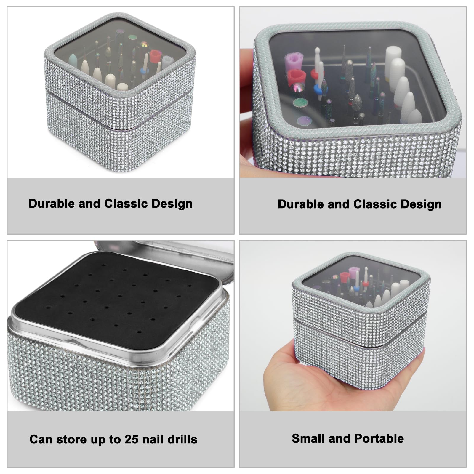 Cellentool 25Pcs Nail Drill Bits Set with Storage Box – Tungsten Ceramic Diamond Carbide Bits for Acrylic & Gel Polish