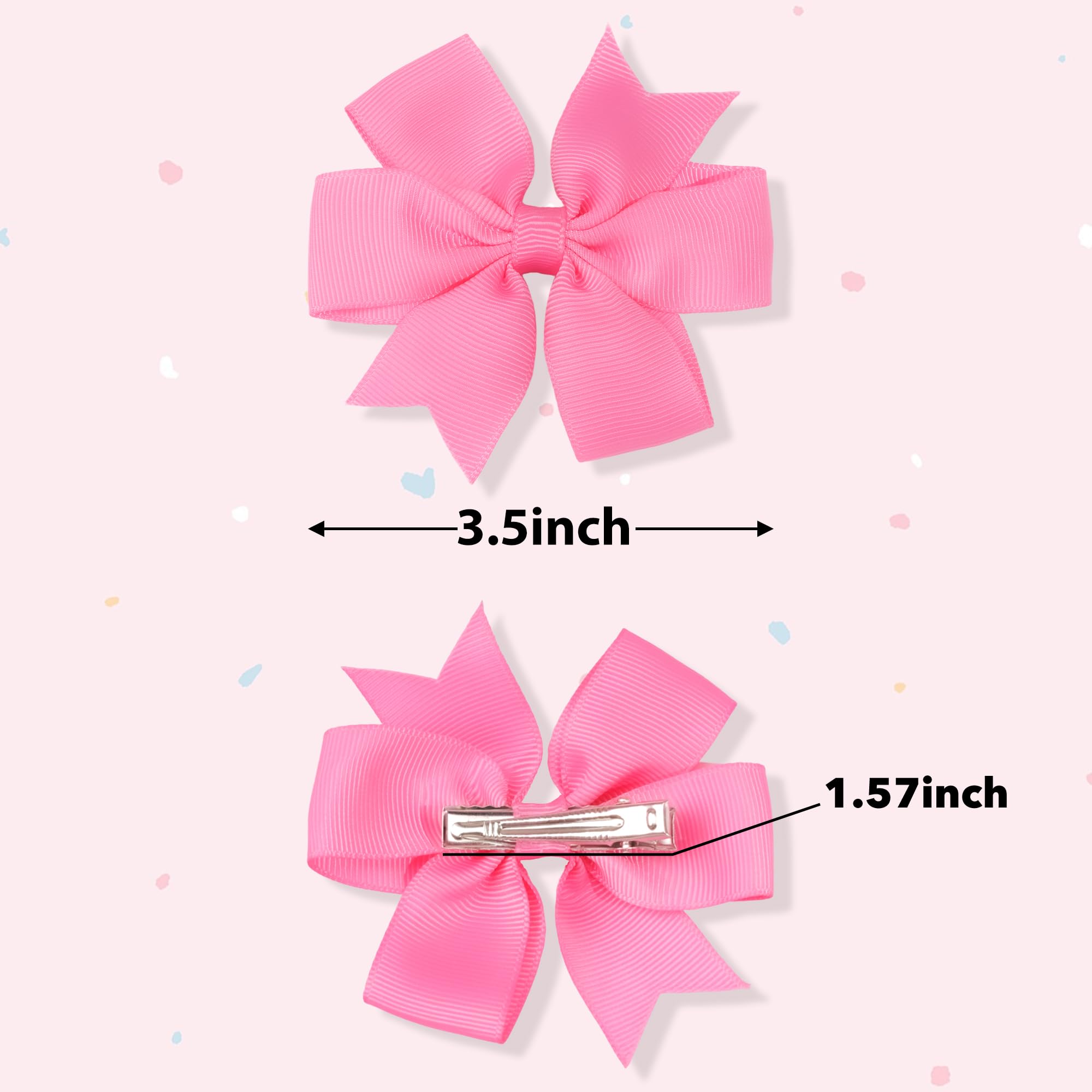 CÉLLOT 80-Pcs 3.5-Inch Pinwheel Grosgrain Ribbon Bows with Alligator Clips – Hair Accessories Set for Girls