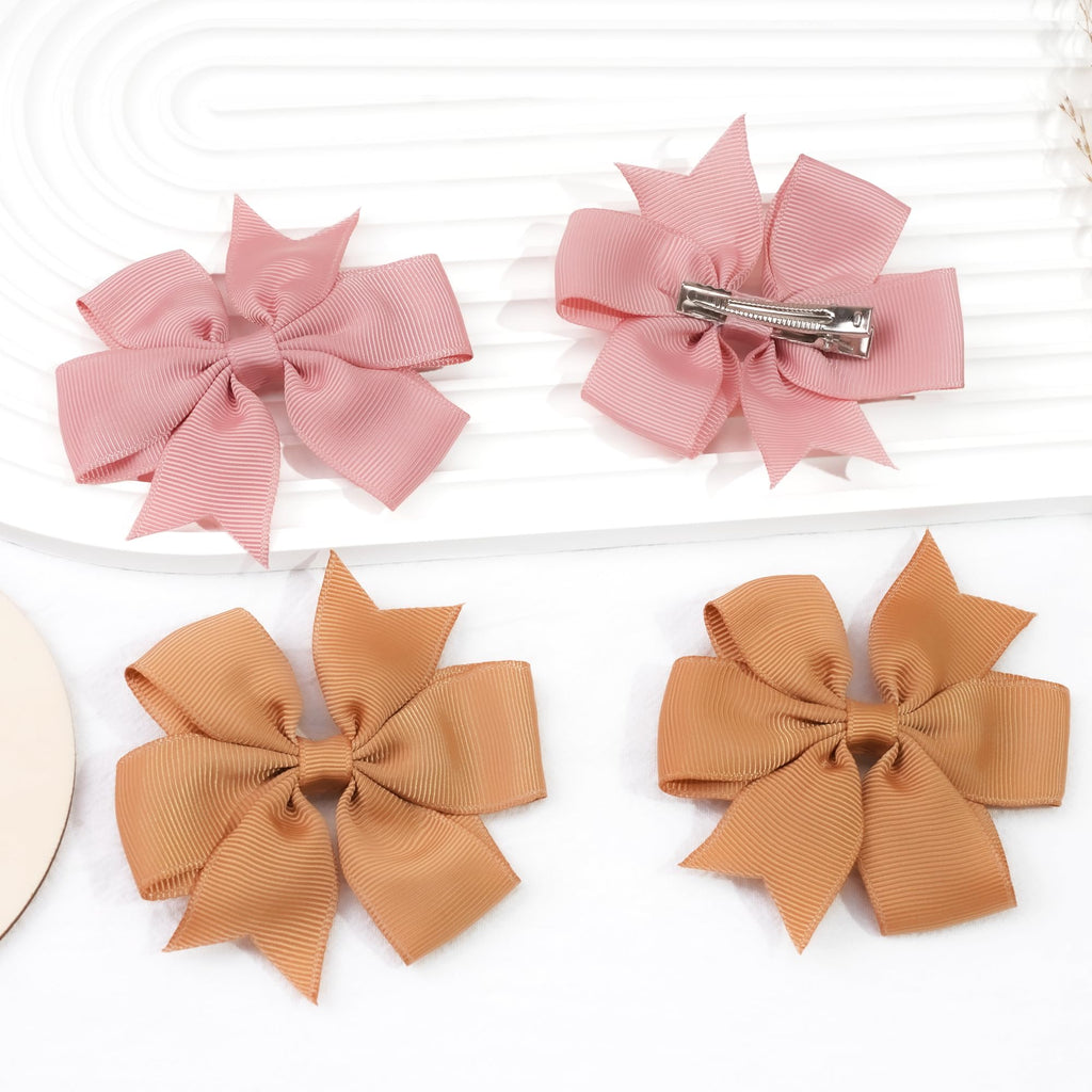CÉLLOT 80-Pcs 3.5-Inch Pinwheel Grosgrain Ribbon Bows with Alligator Clips – Hair Accessories Set for Girls