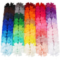 CÉLLOT 80-Pcs 3.5-Inch Pinwheel Grosgrain Ribbon Bows with Alligator Clips – Hair Accessories Set for Girls