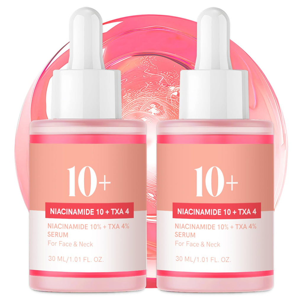 CEMSAZORL Niacinamide Serum 10% + TXA 4% for Face, 2-Pack Tranexamic Hyaluronic Acid Serum, 30ml