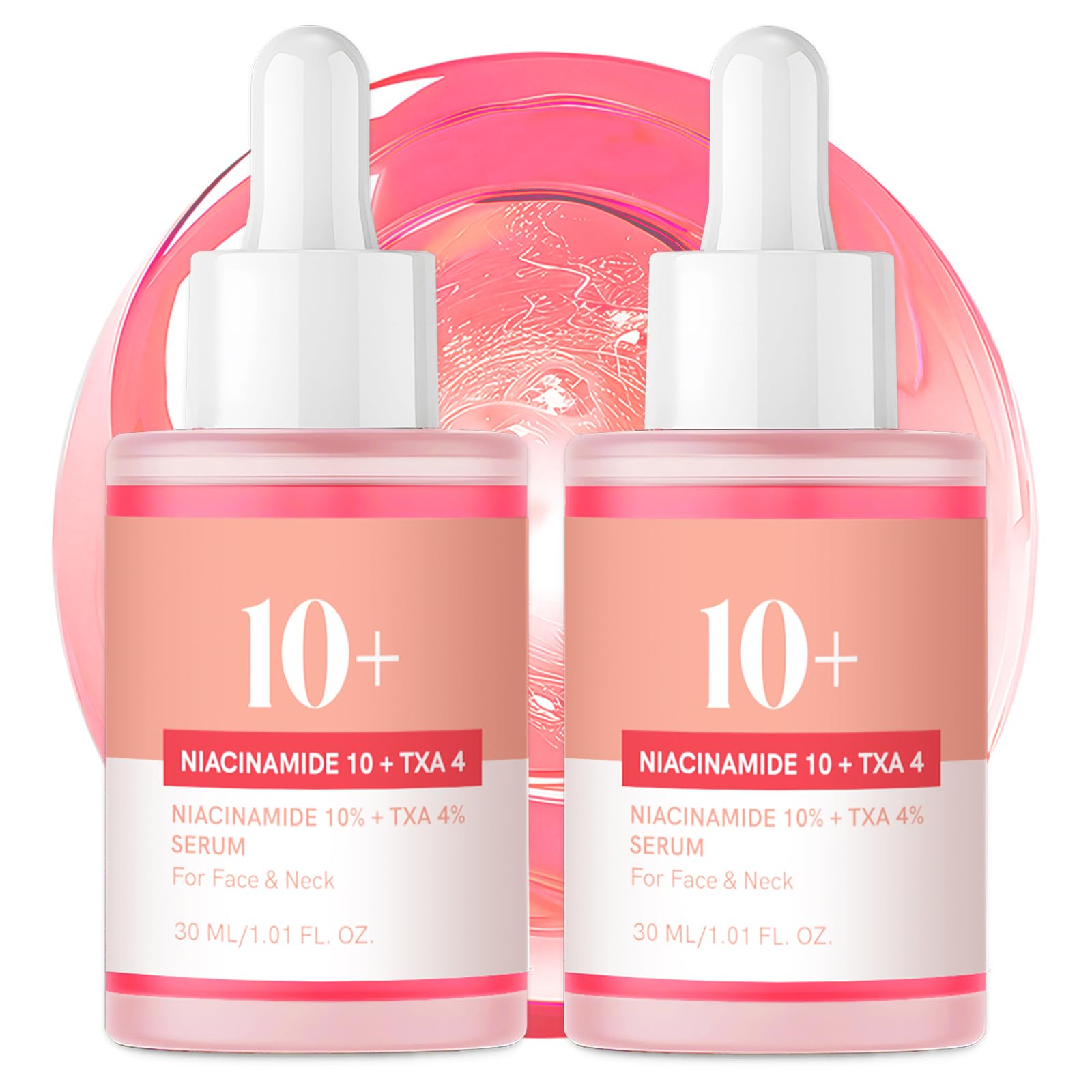 CEMSAZORL Niacinamide Serum 10% + TXA 4% for Face, 2-Pack Tranexamic Hyaluronic Acid Serum, 30ml