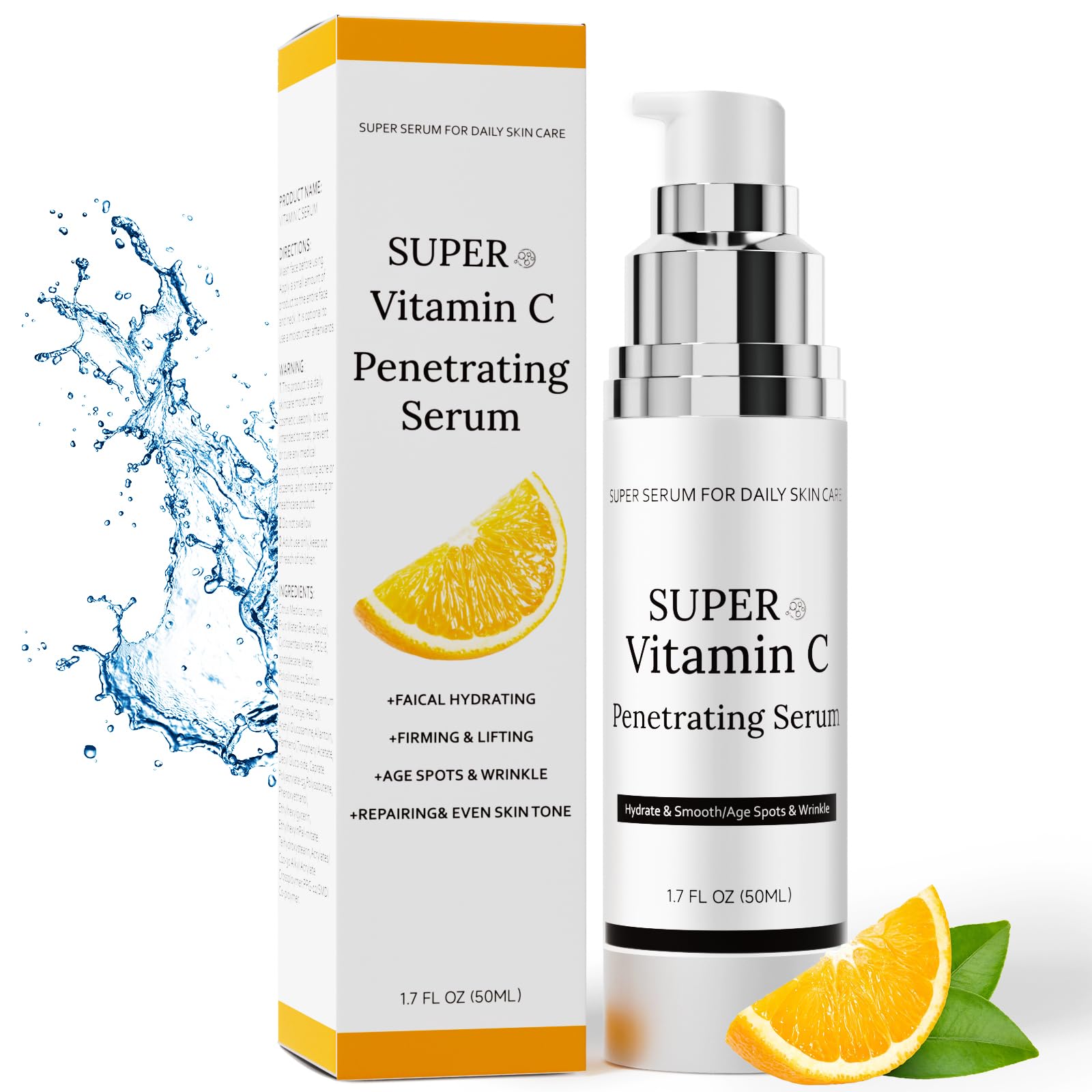 Cemsazorl Vitamin C Serum for Face – Hydrating 50ML for Women Over 70 with Hyaluronic Acid