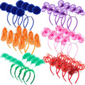 Censen 24 Pcs Pom Pom Headband Set – Multicolored Party Costume Accessories