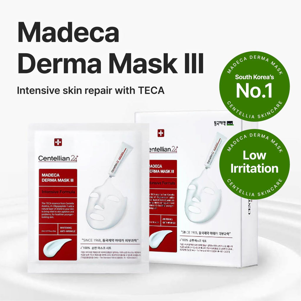 CENTELLIAN 24 Madeca Cream Time Reverse 50ml + Madeca Derma Mask 3(Intensive) 10pc – Hydration, Firming & Wrinkle Care Set