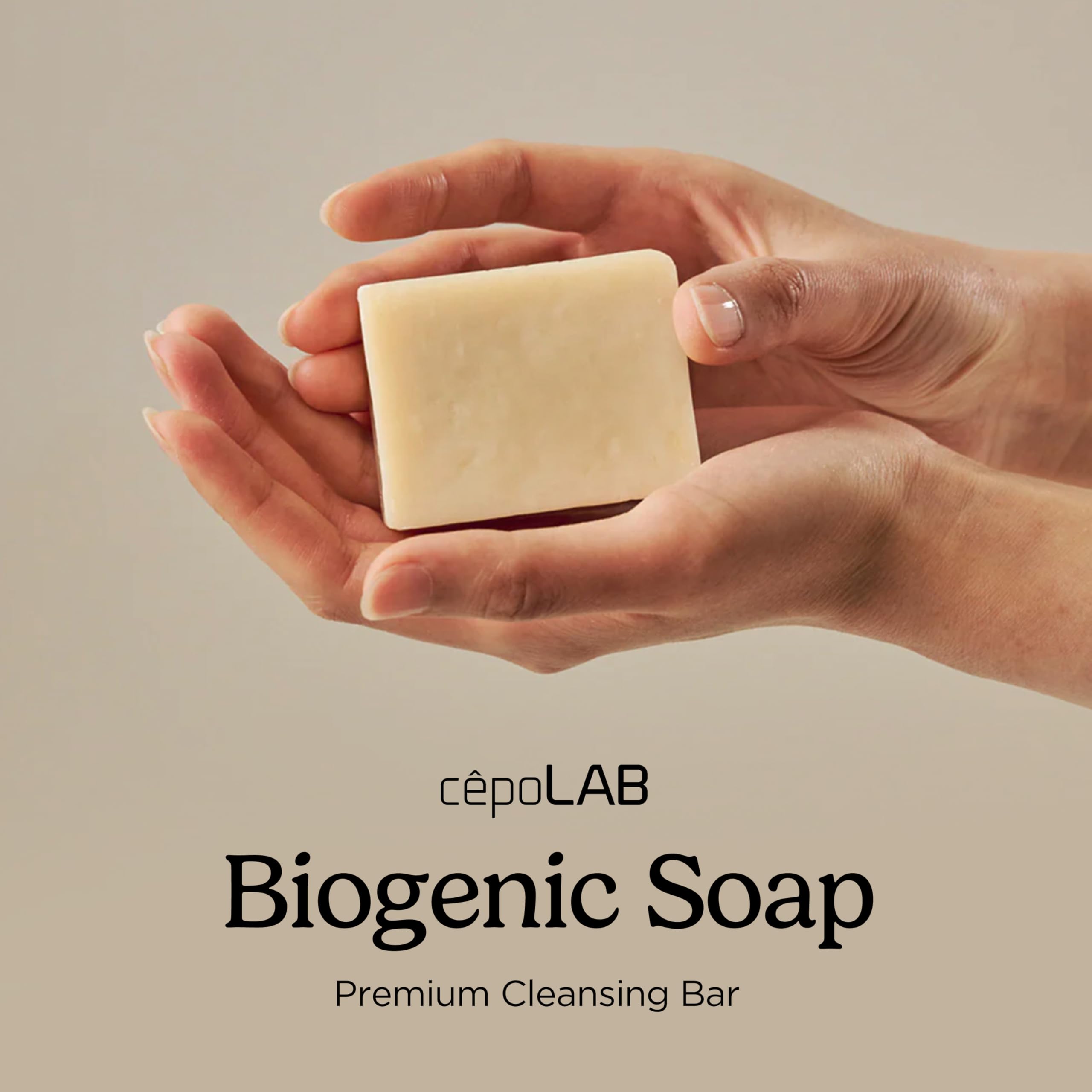 cepoLAB Biogenic Soap with 25% CLEPS® | Gentle Hydrating Cleanser for Face & Body – Olive Oil, Shea Butter & Lavender