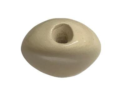 Ceramic Stone Cow Skull Medicine Shield Bead Necklace – Handmade, Kiln-Fired Jewelry