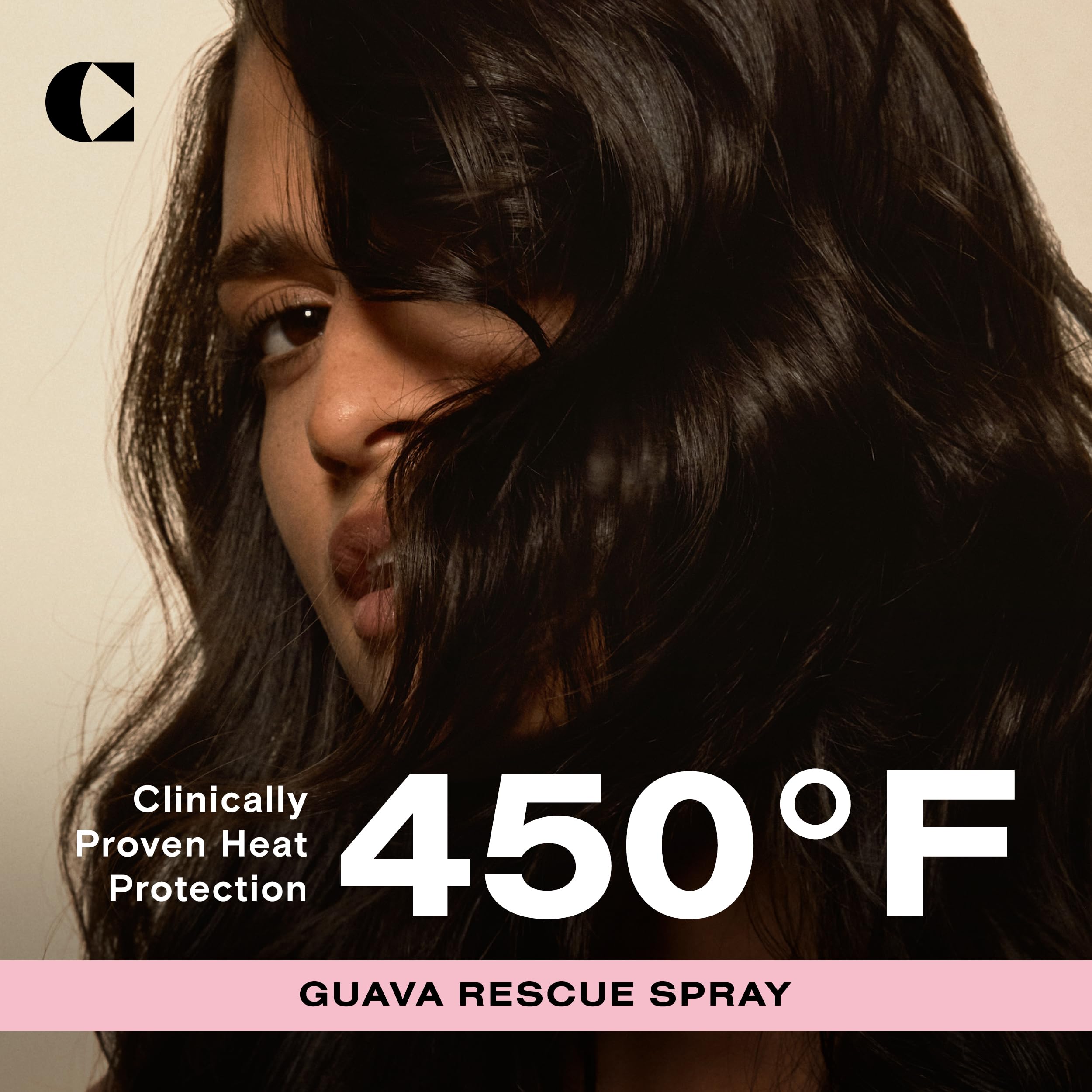 Ceremonia Guava Rescue Spray – Superfruit Detangler with UV & Heat Protection, 6.7 fl oz / 200 mL