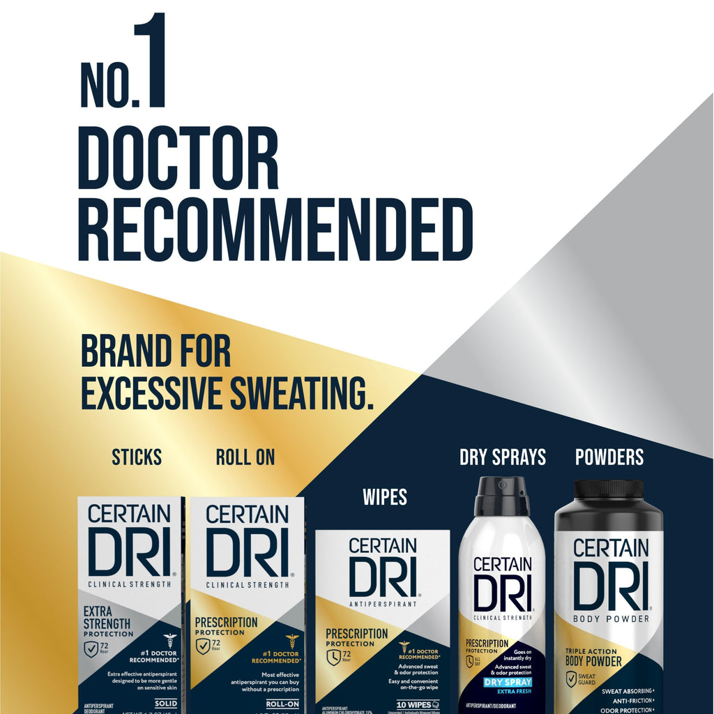 Certain Dri Extra Strength Clinical Antiperspirant – 72-Hour Sweat Protection (3-Pack)