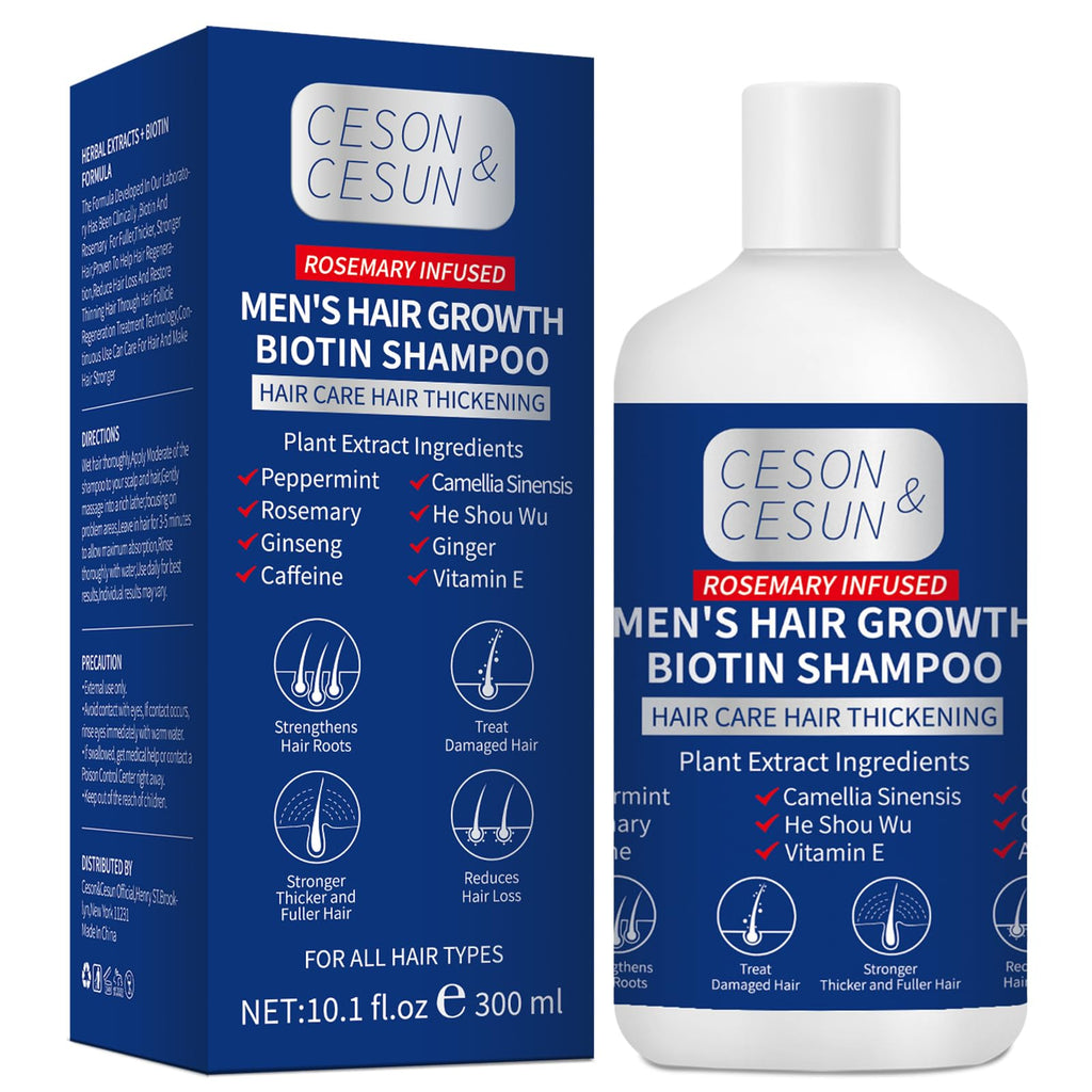 Ceson&Cesun Rosemary & Biotin Hair Growth Shampoo – Thicker, Stronger Hair for Men & Women