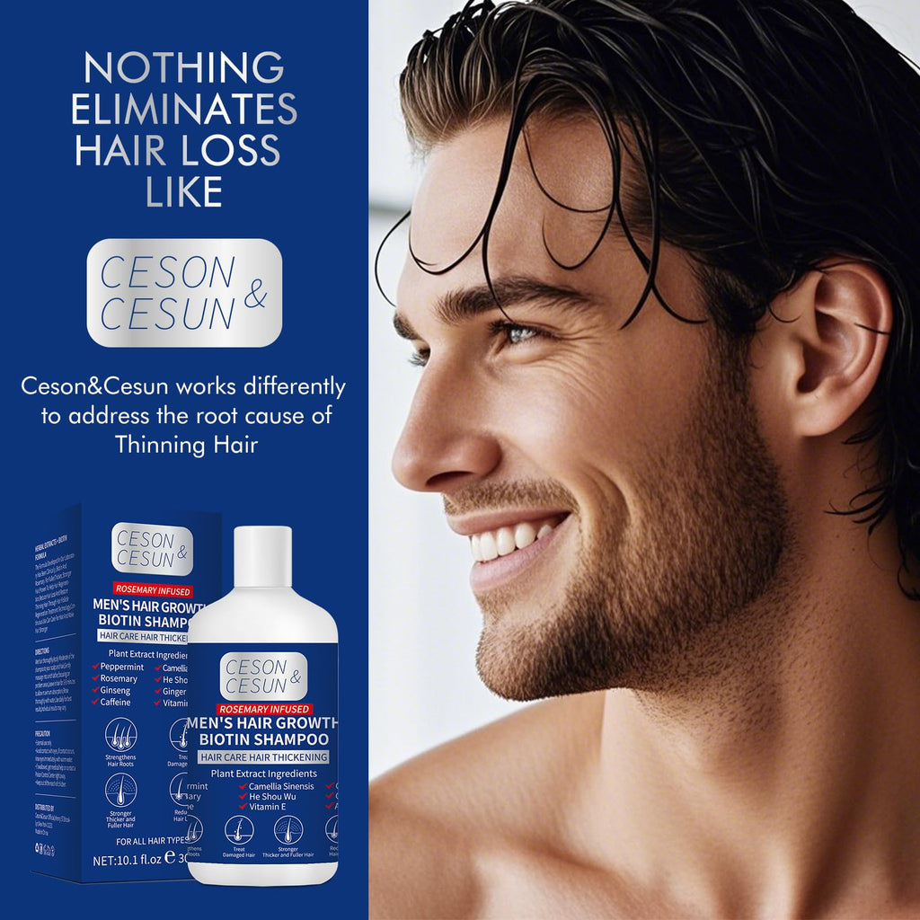 Ceson&Cesun Rosemary & Biotin Hair Growth Shampoo – Thicker, Stronger Hair for Men & Women