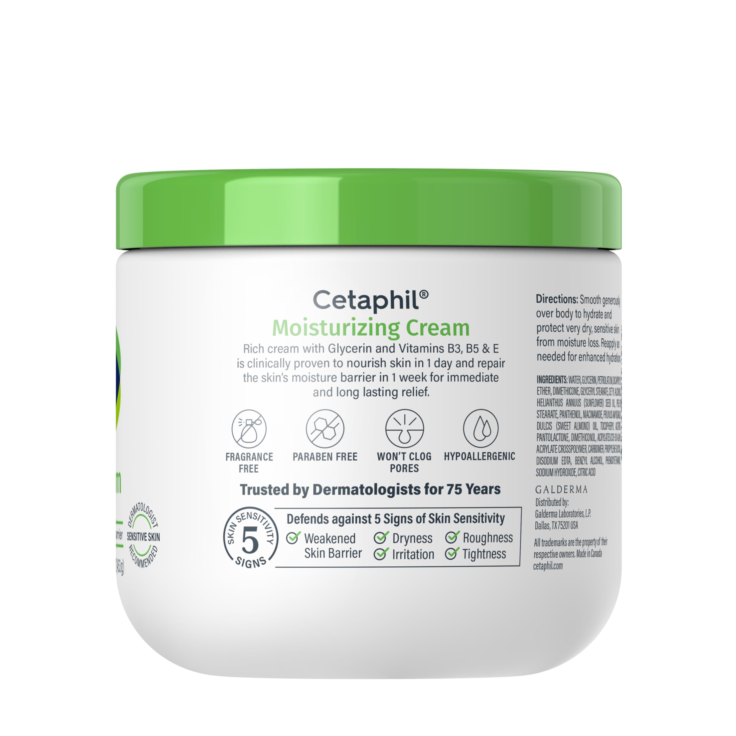 Cetaphil Face & Body Moisturizing Cream – Hydrating, Fragrance Free, 16 oz (2 Pack)