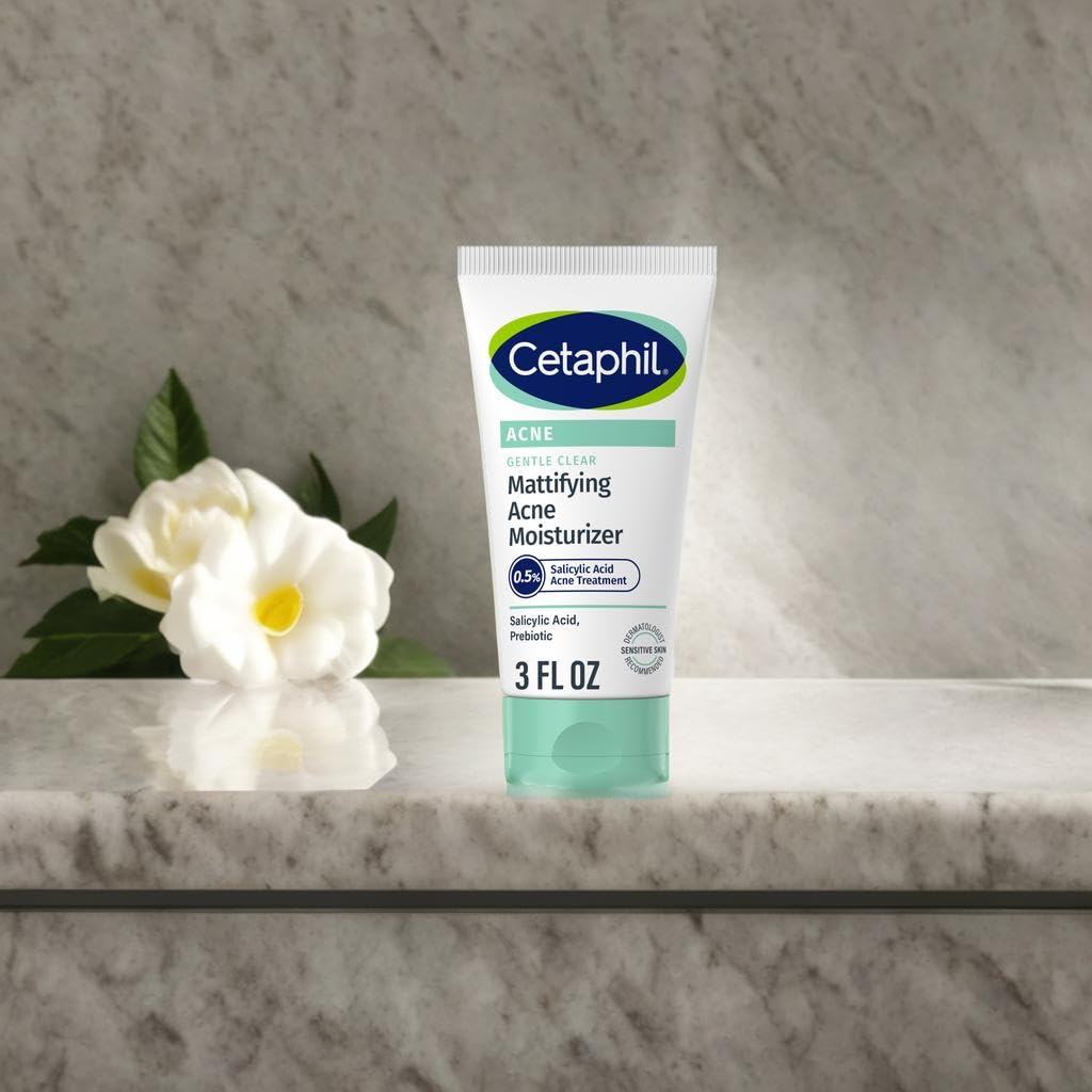Cetaphil Mattifying Acne Moisturizer with 0.5% Salicylic Acid – Gentle Hydration for Sensitive, Acne-Prone Skin | 3oz
