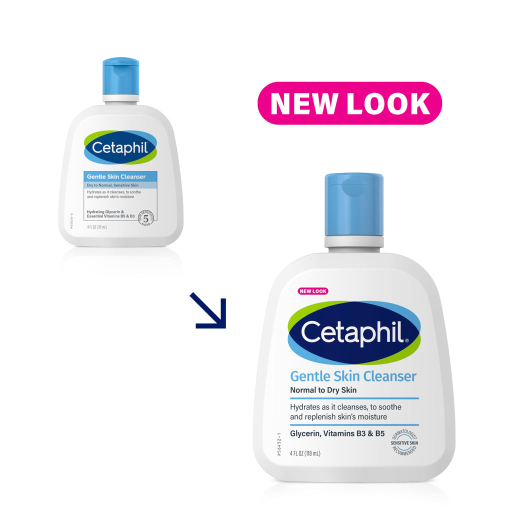 Cetaphil Gentle Skin Cleanser – Hydrating, Fragrance-Free Face Wash for Sensitive Skin (4 oz, 3 Pack)