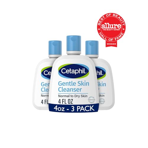 Cetaphil Gentle Skin Cleanser – Hydrating, Fragrance-Free Face Wash for Sensitive Skin (4 oz, 3 Pack)